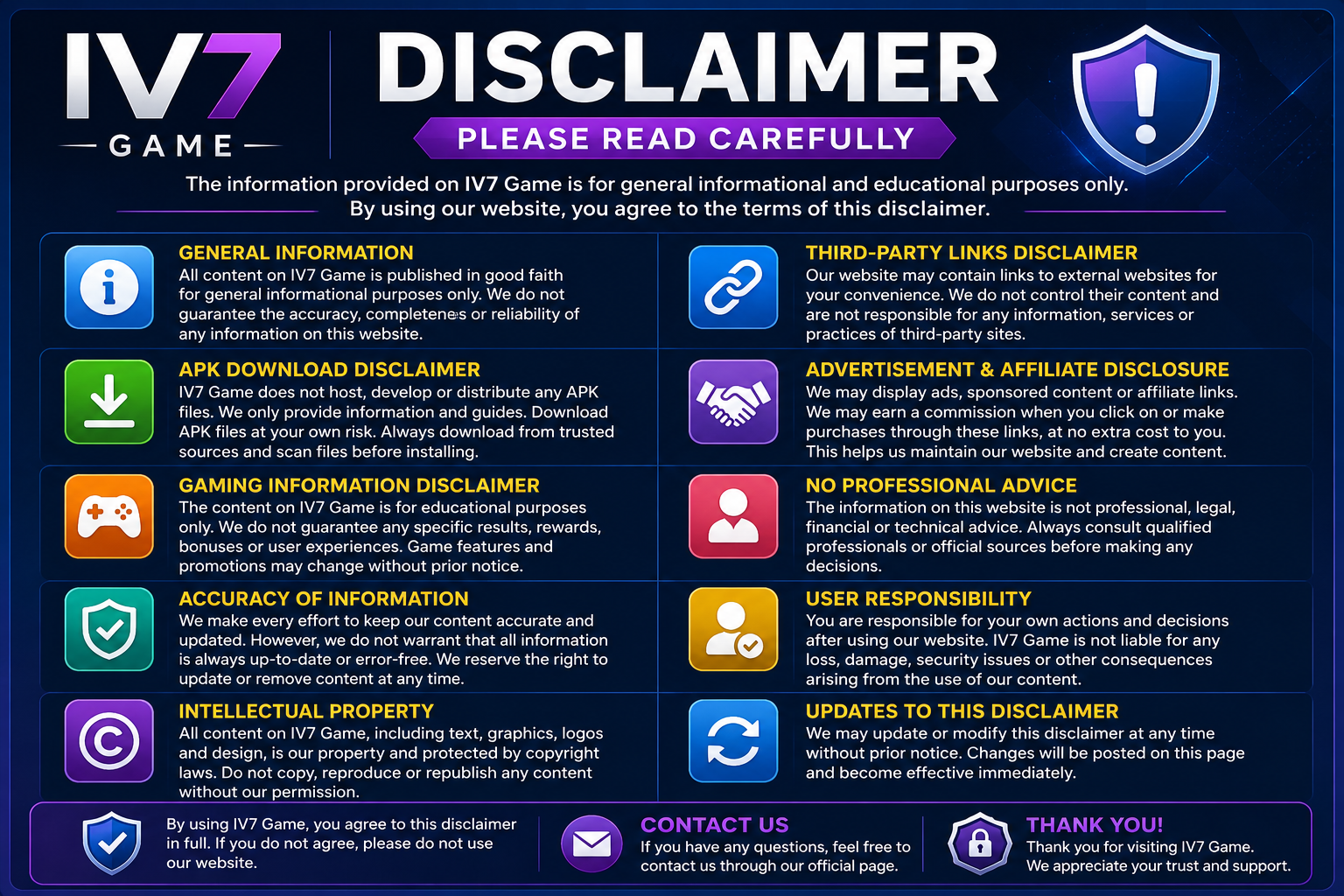 IV7 Disclaimer